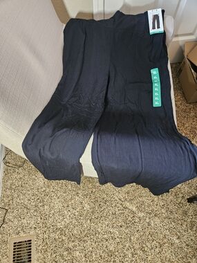 Three Dots Wide Leg Pants in Navy Blue